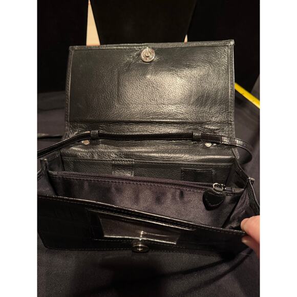 Vintage Brighton handbag with a black croc-embossed leather finish - Picture 9 of 12